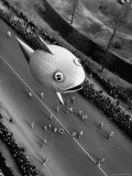 Looking Down Onto Fish Balloon and Crowds Lining Street During Macy's Thanksgiving Day Parade Photographic Print by John Phillips