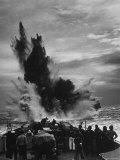 Depth Charge Exploding on Target Behind Coast Guard Cutter Patrolling For German U Boats Premium Photographic Print