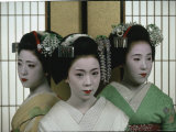 Maiko Posing in a Maikosan House Where They Work Premium Photographic Print by Ted Thai