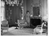 Lady Bird Johnson in Her Home Premium Photographic Print by Walter Bennett