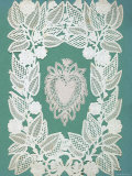 Handmade Valentine Card, Fashioned from Construction Paper and Paper Lace Doilies Premium Photographic Print Handmade Valentine Card, Fashioned from Construction Paper and Paper Lace Doilies Premium Photographic Print