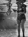 World's Youngest Swimmer Julie Sheldon, 9 Weeks Old, Swimming Underwater Premium Photographic Print by Ed Clark