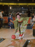 Apprentice Geisha Bowling Premium Photographic Print by Larry Burrows