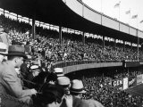 Crowd Attending a New York Yankee Baseball Game at Yankee Stadium Premium Photographic Print