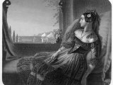 Elegant Spanish Woman Dressed in Period Clothing and Relaxing on a Sofa Premium Photographic Print