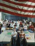 Children Pledging Allegiance to the Flag in a NYC Public Elementary School Premium Photographic Print by Ted Thai