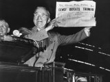Harry Truman Jubilantly Displaying Erroneous Chicago Daily Tribune Headline "Dewey Defeats Truman" Photographic Print by W. Eugene Smith
