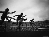 Action During the Women's 100M Hurdles at the 1952 Olympic Games in Helsinki Premium Photographic Print by Mark Kauffman