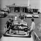 Teenagers Hanging Out at the Local Drive In Photographic Print by Hank Walker