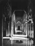 Magnificently Decorated Columns and Arches in an Arcade at the Alhambra Palace Photographic Print by David Lees