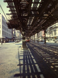Elevated Rail and Streetcar in New York Times Square Premium Photographic Print by Andreas Feininger