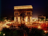 Arc de Triomphe in Place de L'Etoile at Night Photographic Print by Eliot Elisofon
