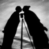 Shadows on Ground of Kissing Figures with Camera on Tripod Between Photographic Print by Alfred Eisenstaedt