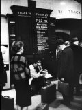 Commuters on the New York New Haven Line Catching Evening Train from Grand Central Station Premium Photographic Print by Alfred Eisenstaedt