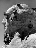 Construction of George Washington Section of Mt. Rushmore Monument Photographic Print by Alfred Eisenstaedt