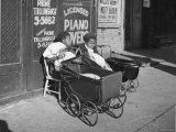 Beret Clad African American Girls Minding Babies in Carriages in Harlem Photographic Print