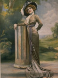 Madame Germaine Gallois Wearing Gray Satin Afternoon Dress Designed by Bernard Premium Photographic Print by Felix 