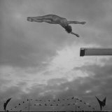 Diver Dorothy Williamson Performing Dive Photographic Print by Gordon Coster