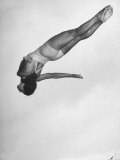 Diver Ann Ross Performing Dive Premium Photographic Print by Gordon Coster