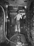 Construction Worker Building a Section of the Queens Midtown Tunnel in New York City Premium Photographic Print by Carl Mydans