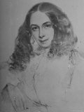 English Poet Elizabeth Barrett Browning Premium Photographic Print by Field Talfourd