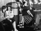 Debutantes with Dates at Local Malt Shop, Drinking Milkshakes Premium Photographic Print by William C. Shrout