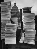 US War Casualty: Marines, Coast Guard, Merchant Marines, and the Army, at the Library of Congress Premium Photographic Print by George Skadding