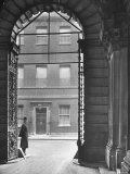 Looking Through Doorway Onto 10 Downing Street, Through Archway Entrance to Foreign Office Premium Photographic Print by Hans Wild