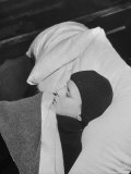 Close Up of Dutch Refugee Boy with Pneumonia Lying in Bed Photographic Print by Ian Smith
