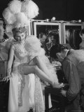 Chorus Girl Getting a Pedicure During Filming of the Movie "The Ziegfeld Follies" Photographic Print by John Florea