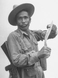 Gurkha Demonstrating the Use of Knives Premium Photographic Print by Jack Birns