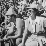 Sports Fans Attending Baseball Game at Ebbets Field Photographic Print by Ed Clark