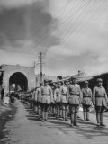 Communist Soldiers Marching Through Gates of Great Wall Premium Photographic Print by George Lacks