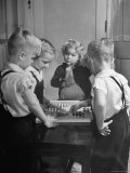 Children Playing Chinese Checkers Premium Photographic Print by John Florea