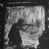 Marine in Action During Fight to Take Bougainville in Solomon Islands During WWII Photographic Print by William C. Shrout
