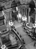 Guards Lining the Grand Staircase at the Victory Ball Held at the Paris Opera House Lámina fotográfica por David Scherman