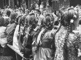 Displaced Children Eating Lunch at Table After Confirmation Service Premium Photographic Print by Nat Farbman
