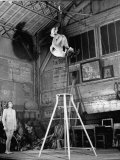 Man Practicing Flip at School For Acrobats Premium-Fotodruck von Hans Wild