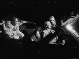 Family Sitting in Convertible Watching Movie at Drive In Premium Photographic Print by Francis Miller