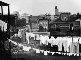 Clothes Lines Hung with Laundry in the Slums of Chicago Premium Photographic Print by Gordon Coster