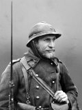 French "Poilu" on Sentry Duty Behind the Maginot Line, Poilu Means "Hairy One" Premium Photographic Print by Stedman Jones