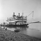 Ohio River Boat Moored at Dock on the Ohio River Photographic Print by Walker Evans