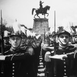 Cadets Lining Up in Front of the Statue of Gen. Jean Baptiste Kleber Photographie par Gordon Parks