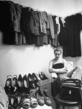 French Fashion Model Christiane Richard Displaying Her Own Taste in Clothes Premium Photographic Print by Nat Farbman