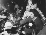 First Lady Bird Johnson Sitting at the Circus Surrounded by Children Premium Photographic Print by Francis Miller