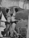 Belly Dancers Entertaining at Turkish Wrestling Tournament Photographic Print by Stan Wayman