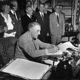 President Franklin D. Roosevelt, Signing the G.I. Bill Photographic Print by George Skadding
