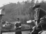 Confluence Mailman Who Delivers His Mail Route on a Mule, in Back Woods, Kentucky Premium Photographic Print by Francis Miller