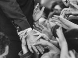 Senator Robert F. Kennedy Shaking Hands with Admirers During Campaigning Photographic Print by Bill Eppridge