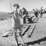 Mannequins Used to Gauge Effect of Atomic Blast on Human Body Standing at Atomic Bomb Test Site Photographic Print by Loomis Dean